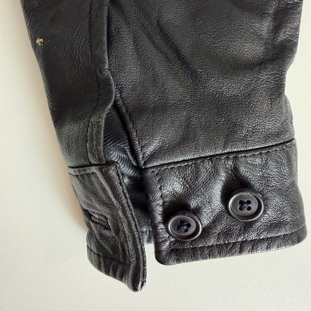 Vintage 90’s Cropped Black Leather Jacket - Picture 14 of 15